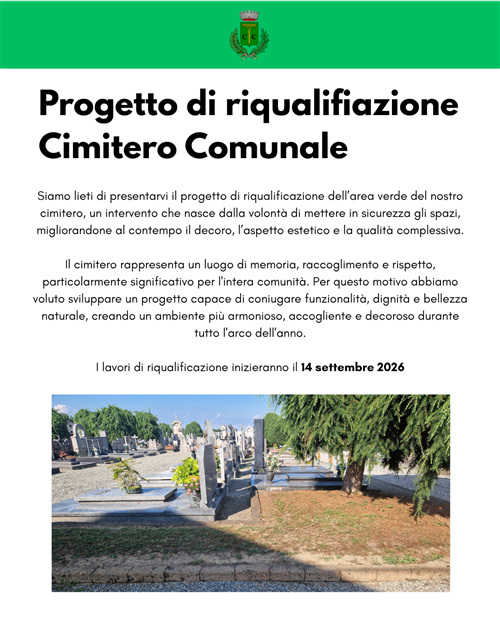 Progetto di riqualificazione del Cimitero Comunale