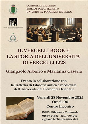 UNIVERSITA’ POPOLARE CIGLIANO - COMUNE DI CIGLIANO - BIBLIOTECA G. SECRETO