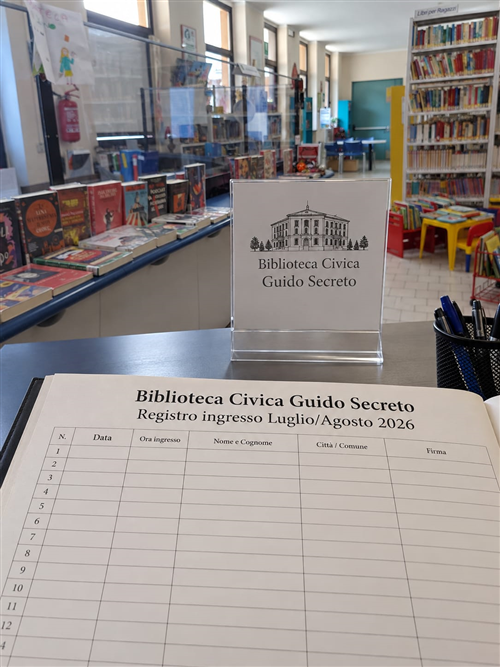 Biblioteca Comunale Guido Secreto - Registro ingresso Luglio/Settembre 2026