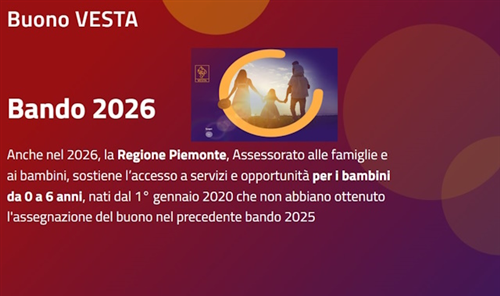 Regione Piemonte: Buono Vesta (bando 2026) - apertura click day