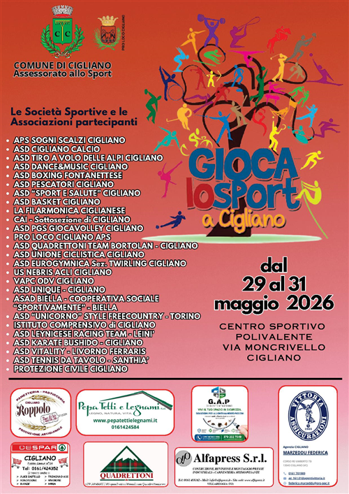 Cigliano gioca lo sport 2026