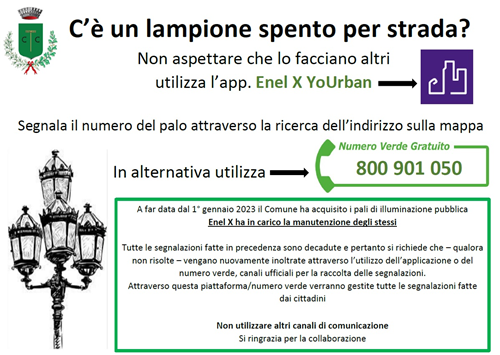 Segnalazione lampioni guasti